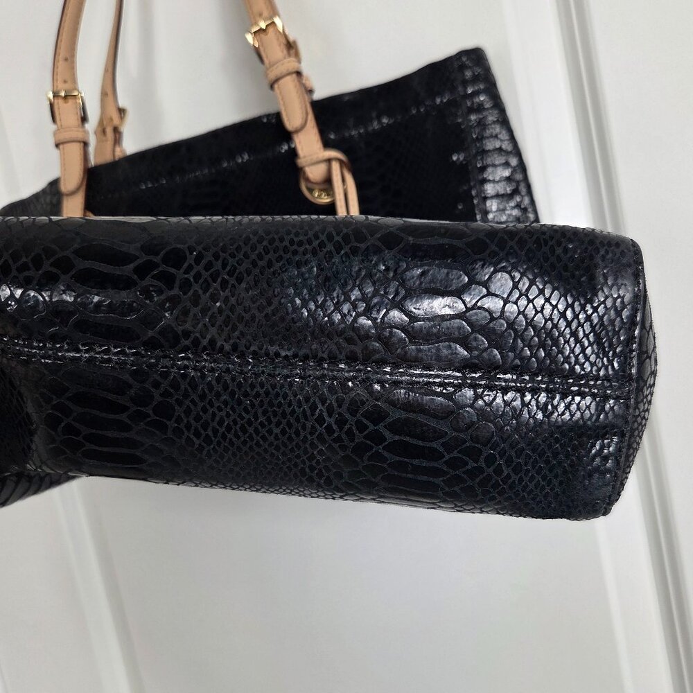 Michael Michael Kors Black Python Patent Leather … - image 7